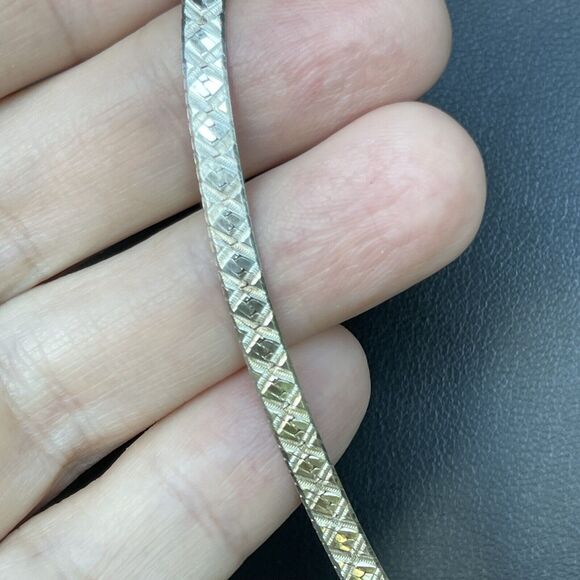 Sterling Silver 925 Milor Italy Herringbone Diamond Cut Necklace 26”L 12.9g - Picture 3 of 8